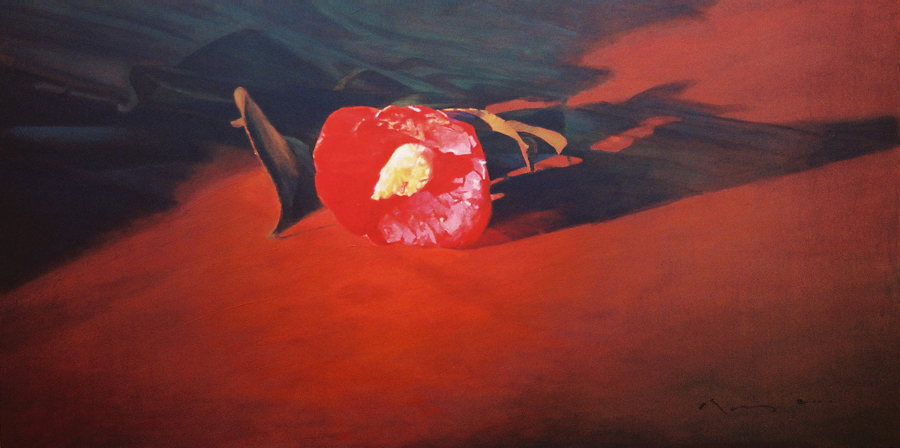 Camélia pourpre - 緋色の椿 - 92x182cm 2001 